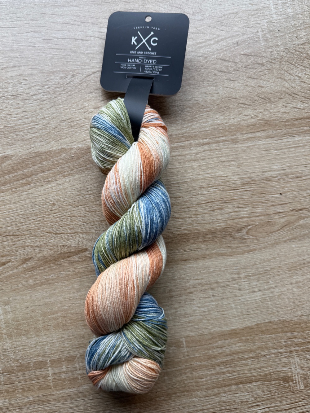 KC Premium Yarn Hand-Dyed Cotton Yarn Hank  in color Blueberry Patch
